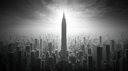 Obraz premium New York City Skyline, Dramatic Dusk