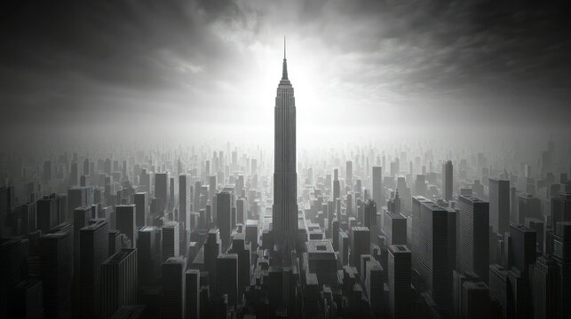 Fototapeta New York City Skyline, Dramatic Dusk