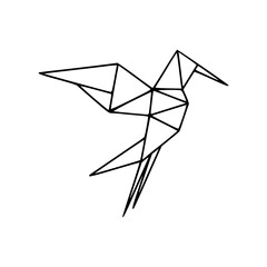 polygonal hummingbird design vector © Zen20