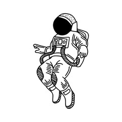 astronaut in space outline