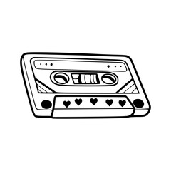 vintage music tape outline
