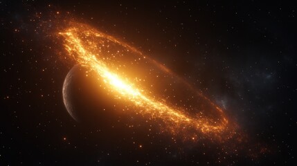 Fototapeta premium Cosmic Inferno: A Planetary Collision in Deep Space