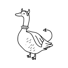 funny evil goose character design