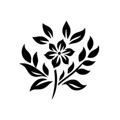 Elegant Black and White Floral Design on White Background