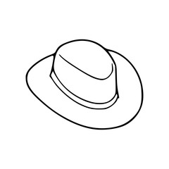 outline cowboy hat