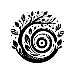 Abstract Tree of Life: Minimalist Black & White Design