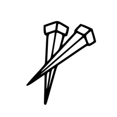 pair of metal nails graphic
