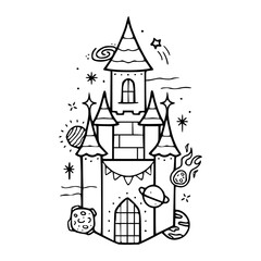 Fototapeta premium enchanted kingdom with solar space