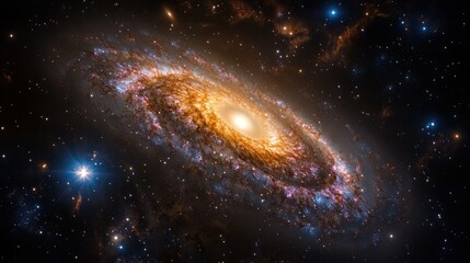 Fototapeta premium Mesmerizing Spiral Galaxy NGC 1566 in Cosmic Dance