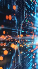 Fototapeta premium Abstract digital data visualization with vibrant light trails