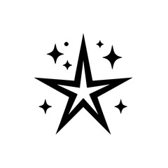 Obraz premium Black Star Vector on White, Minimalist Design, Modern Graphic