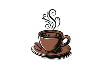 COFFEE CUP Black and White Vector