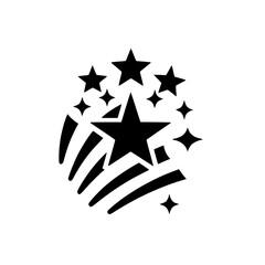 Black Starburst Abstract Graphic on White Background