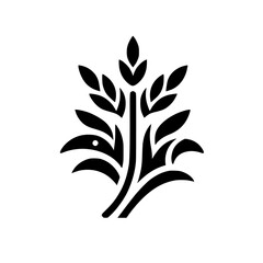 Minimalist Wheat Graphic: Bold Black & White Icon for Food, Nature & Branding