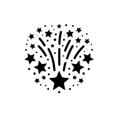 Black and White Fireworks Starburst Logo