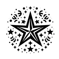 Geometric Black and White Star Burst Design