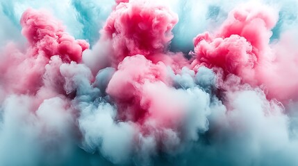 Fototapeta premium Abstract Pink and Teal Smoke Cloudscape