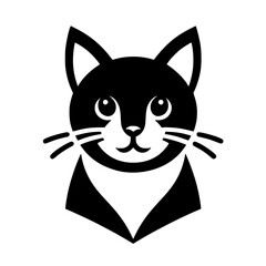 Playful Black Cat Logo: Minimalist Design, Cute Mascot