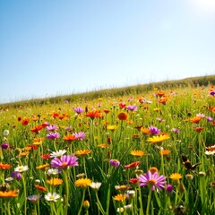Fototapeta premium Spring Meadow with Wildflowers