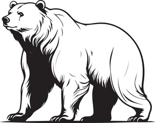 Obraz premium Stylized black bear silhouette in tribal art style, featuring bold curves and abstract shapes. Perfect for tattoos, logos, or wildlife-themed designs.