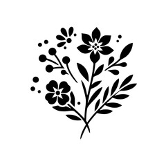 Black & White Floral Silhouette Design, Simple & Elegant
