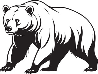 Obraz premium Stylized black bear silhouette in tribal art style, featuring bold curves and abstract shapes. Perfect for tattoos, logos, or wildlife-themed designs.