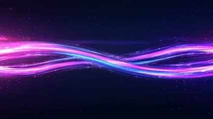 Obraz premium Abstract Glowing Waves: A Symphony of Purple and Blue Lights