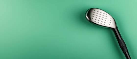 Golf club against a soft green background, emphasizing its sleek design and professional quality.