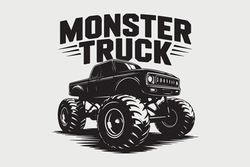 monster truck Black and White Vector © somaiya