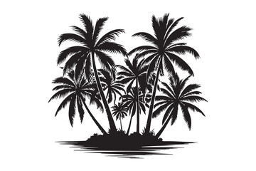 palm trees Black and White Vector