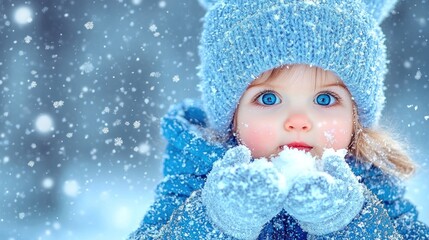 Adorable Toddler in Winter Wonderland