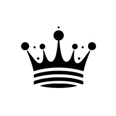 Minimalist Black Crown Icon on White Background