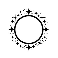 Minimalist Starburst Frame in Black and White for Design Elements