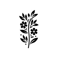 Black & White Floral Vector: Simple, Elegant, Decorative Design