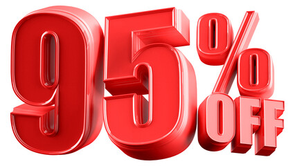 95 Percent Off Sale Red Number Promotion Sign