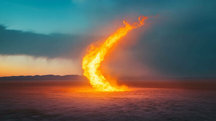 Obraz premium A fiery tornado spinning dramatically in the middle