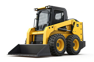 Fototapeta premium Yellow Skid Steer Loader: Construction Equipment, Heavy Machinery