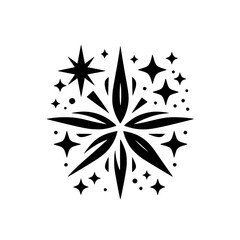 Obraz premium Black & White Geometric Starburst: Elegant Festive Design