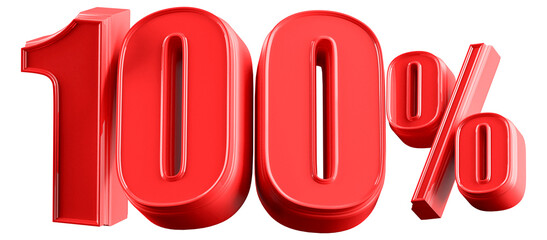 100 Percent Red Number Promotion Sign