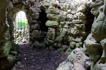 Rock folly in a garden