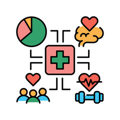 integrated health services black line icon.