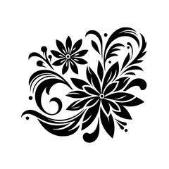 Elegant Black & White Floral Vector Design