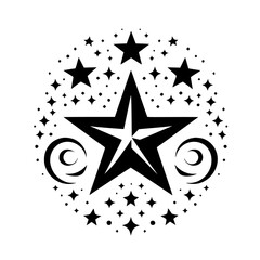 Elegant Starburst Mandala in Black and White