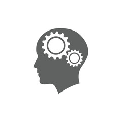 human head with gears vector illustration
