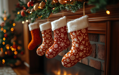 Cozy Holiday Stockings with Glowing LED Lights  
