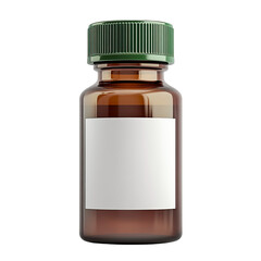 Brown Glass Bottle with White Label and Cap