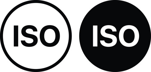 ISO sensitivity photo camera mode icon. Camera manual setting symbol