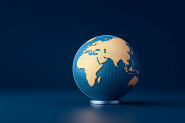 Fototapeta premium Stylized globe on dark blue background