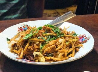 Bakmi goreng Jawa from Bakmi Pak Pele from Jogja – Traditional Indonesian Noodles, legendary Yogyakarta Street Food, Stir-Fried Noodles with Vegetables and Protein, Yogyakarta, Indonesia