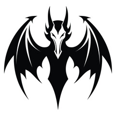 Tribal tattoo design. Stylized Dragon Silhouette Vector Graphic for Tattoo